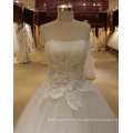 Elegant Strapless Tulle Lace Floor Length Real Cheap Wedding Dresses